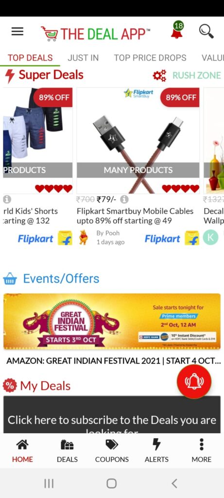 The Deal App — price comparison across online shops